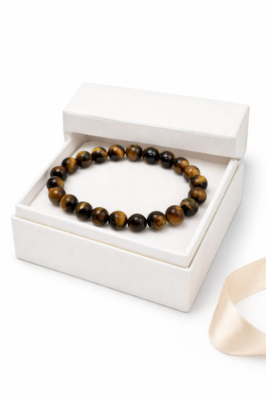 Tiger’s Eye Bracelet – Protection & Confidence Crystal | Premium Natural Stone Beads
